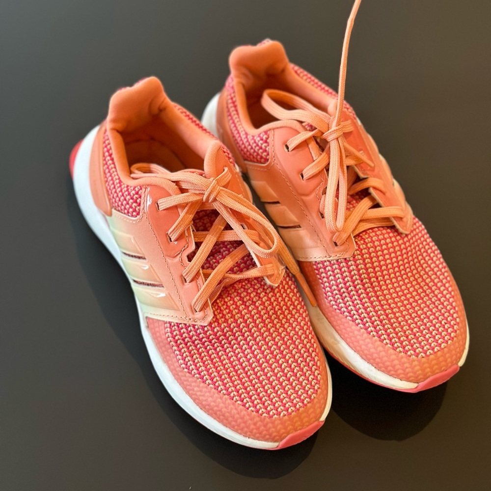 adidas Kids Coral Pink Lace-Up Sneakers